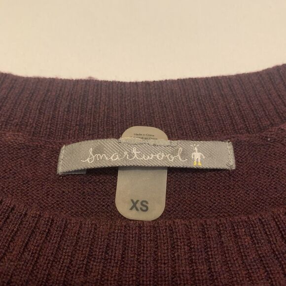 Smartwool Ethno Graphic Crew Neck Sweater Purple Print Striped Wool - Women's XS - Picture 5 of 11